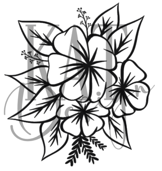 Dekal - Blombukett till flaska